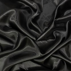 Ткань Атлас-сатин, цвет Черный (на отрез)  в Пушкине