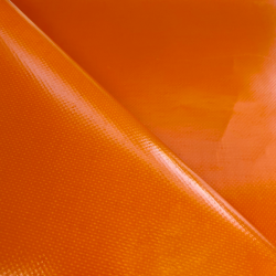 Тентовый материал ПВХ 450 гр/м2, Оранжевый (Ширина 160см), на отрез  в Пушкине, 450 г/м2, 699 руб