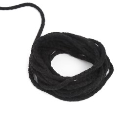Шнур для одежды тип 2, цвет Чёрный (плетено-вязаный/полиэфир)  в Пушкине